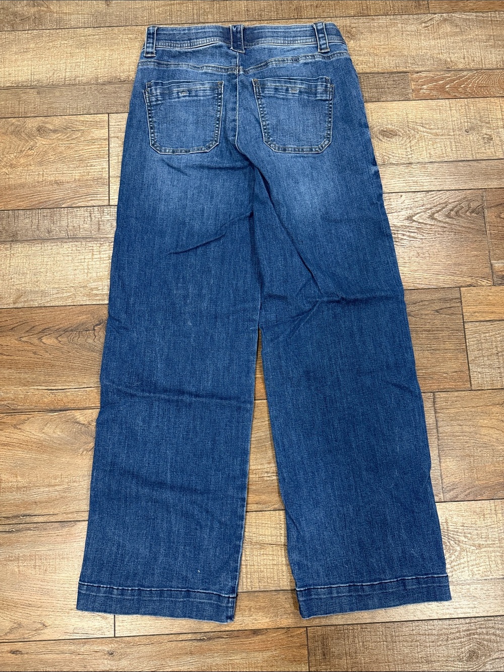 Democracy Wide Leg High-Rise Blue Denim Jeans - Picture 2 of 2